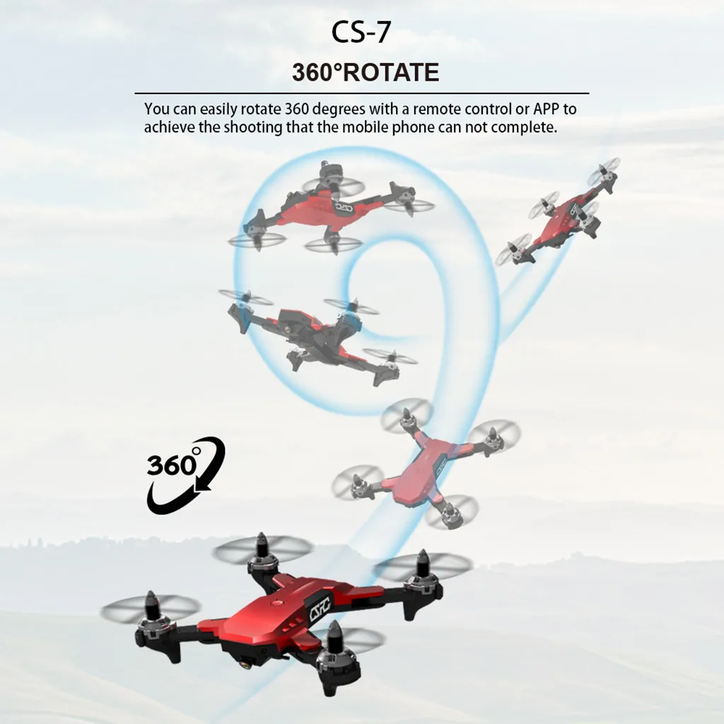 

HINST Red Color CS7 2.4Ghz FPV Wifi 1080P HD Camera Remote Control RC Quadcopte Selfie Drone Completely Solving Pilot Dec28