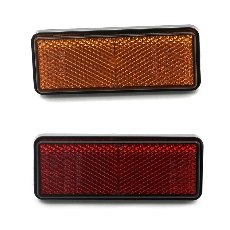 

2 piece Rear Fork Rectangle Reflective stripe Plate Reflector Case For ATV Motorcycle Dirt Bike Scooter Quad Motorbike Motocross