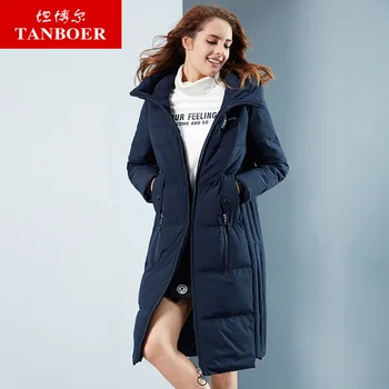 

TANBOER Women's Down Jackets waterproof white duck down female winter coat long black coats Chinese fashion jacket TB18780