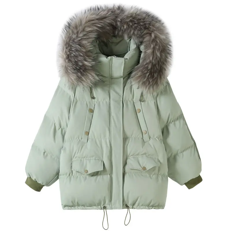 Omen пальто Толстые парки зимние женские пуховики хлеб свободная одежда элегантный шик верхняя зимняя теплая Студенческая куртка