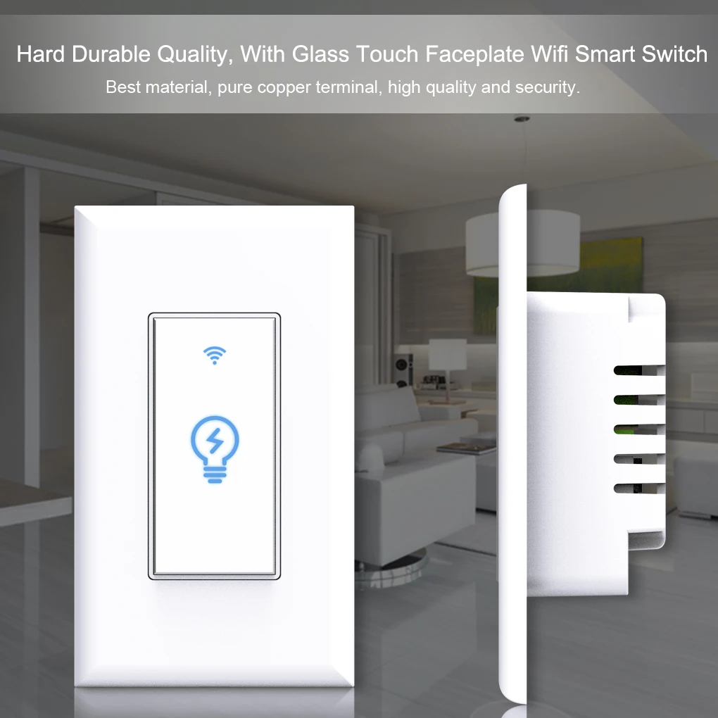 KS 602 Wireless Smart Wifi Wall Light Switch 1 Gang 1800W Remote