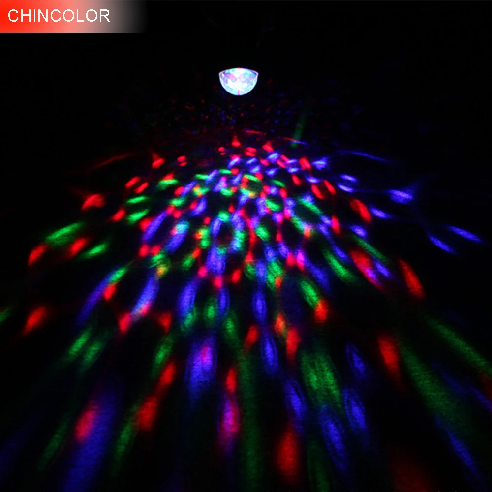 CHINCOLOR LED RGB 3W mini Rotate Crystal Ball DJ Voice control Stage
