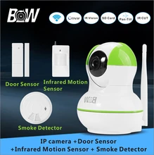 Bw cámara baby monitor de seguridad ip de vigilancia wifi + sensor de puerta/infrarrojos motion sensor/detector de humo bw12gr