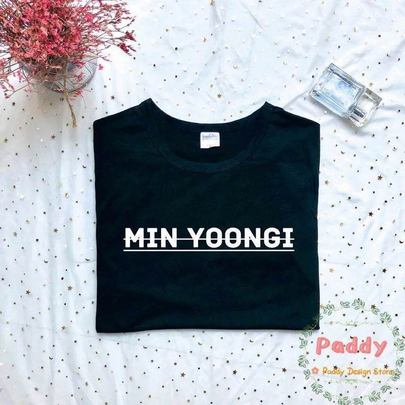 OKOUFEN Tumblr Fashion MIN YOONGI Suga футболка розовая с буквенным принтом женский топ унисекс уличная футболка размера плюс Прямая поставка