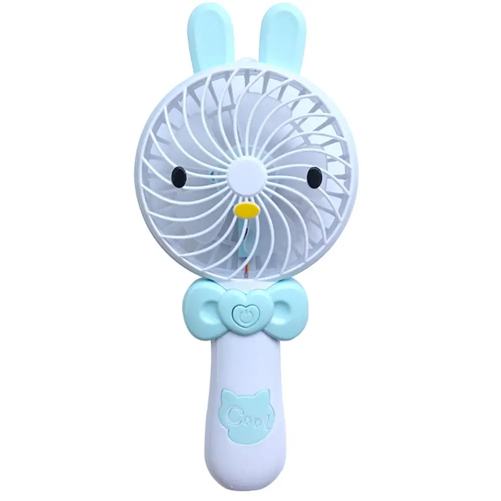 

SOONHUA USB Rechargeable fan Mini Cartoon Rabbit Fans Portable Hand Held Cooling Fan with Night Light