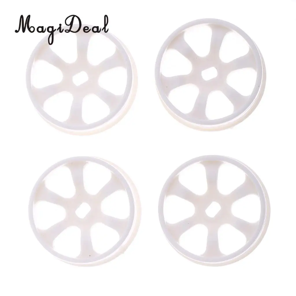 MagiDeal 4Pcs Plastic White Wheel Rim for WLtoys K969 K989 P929 1/28 RC Drift Car Spare DIY Parts