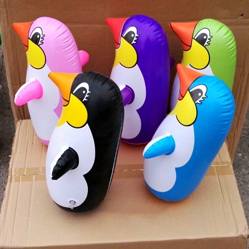 Juguete inflable de pingüino para niños, vaso de pingüino, globo de