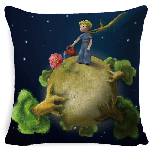 Fokusent, декоративная детская комната, сказочный Маленький принц, диванная подушка, чехол для подушки с милыми мультяшными звездами и животными - Цвет: Слоновая кость