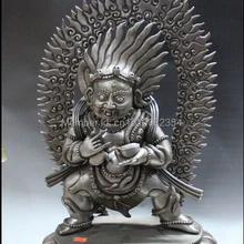 2" Тибет Буддизм Железа крепеж Ваджрапани Махакалы Статуя Будды, Бодхисаттвы