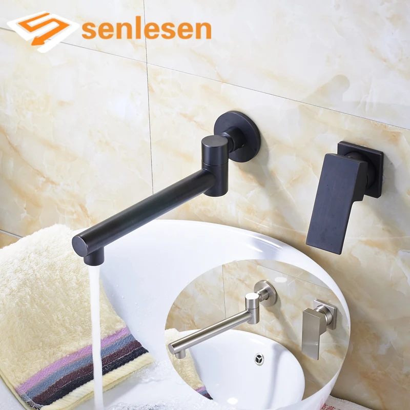 

Oil Rubbed Bronze/ Brushed Nickel Wall Mounted Basin Sink Mixer Faucet with High Quality Best Price