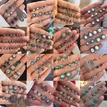 26 стиль цветы Звезда Луна Ангел крылья геометрические сердце серьги гвоздики набор горный хрусталь кристалл серьги для женщин вечерние подарок