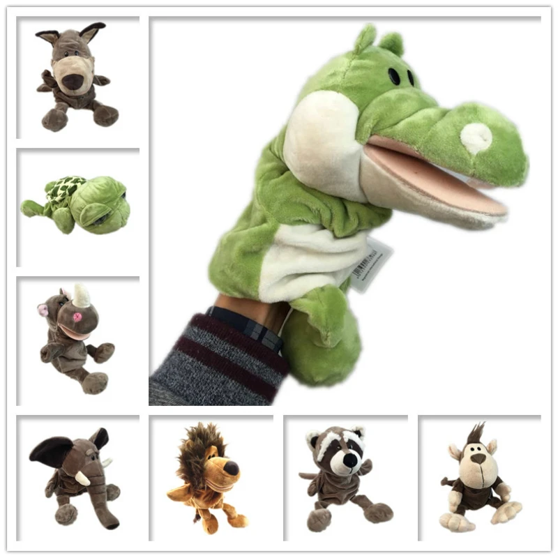 

Cute Plush Hand Puppet Animal Cartoon Velour Hand Puppet Dolls Kids Educational Toys Telling Story Lion Turtle Crocodile