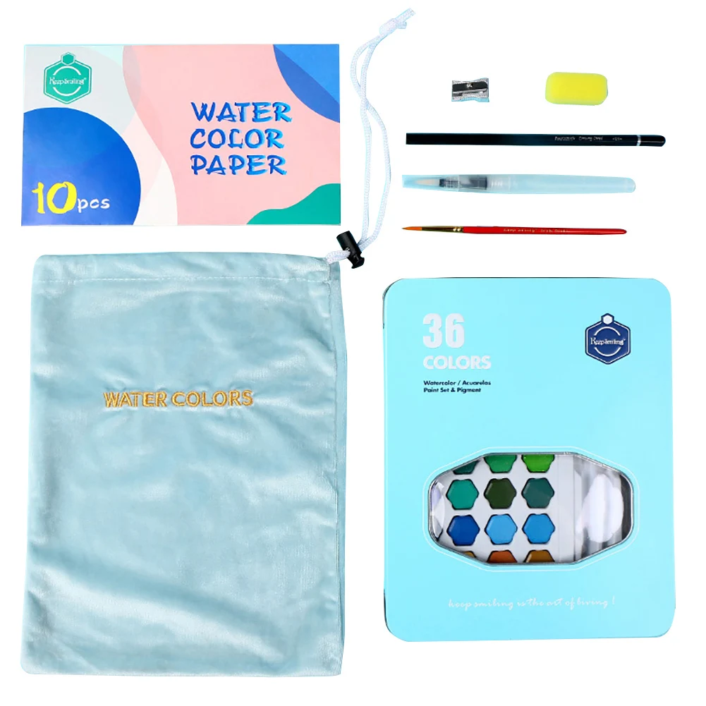 

36-color School Practical Gift Professional Watercolor Pigment Set Drawing Portable Art Supplies Stationery Painting Student