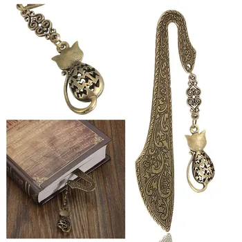 

Cat Bookmark Vintage Metal Alloy Document Book Mark Label DIY Gift Decorations