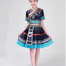 Женская одежда Hmong Miao, Древние Традиционные китайские платья для танцев, большие размеры xxxl, комплекты одежды, топы, юбки с вышивкой