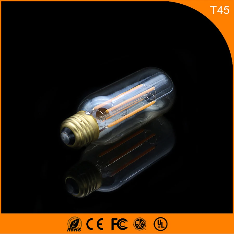 

50PCS 4W E27 B22 Led Bulb, T45 LED COB Vintage Edison Light ,Filament Light Retro Bulb AC 220V