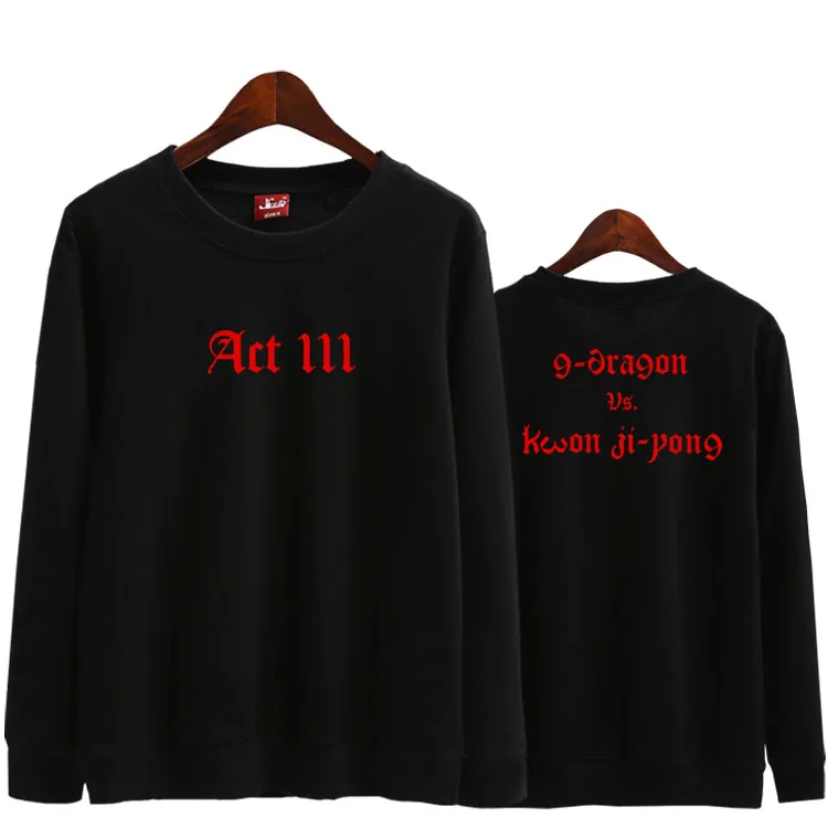 whiet 1fleece Модное титановое кольцо универсального размера g-dragon world tour concert ACT III MOTTE, толстовка с круглым вырезом и принтом унисекс, пуловер, толстовки - Цвет: whiet 1fleece