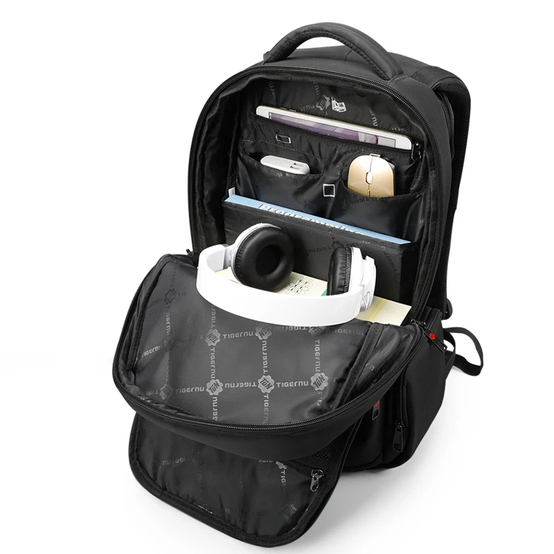 Tigernu de los hombres de la marca de las mujeres de carga USB mochila 15,6 pulgadas portátil bolso de escuela mochilas para adolescentes casual mochila Tigernu de los hombres de la marca de las mujeres de carga USB mochila 15,6 pulgadas portátil bolso de escuela mochilas para adolescentes casual mochila
