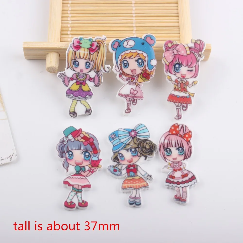 

10pcs/lot planar resin cute girl flat back resin cabochons accessories new arrival tall is about 37mm