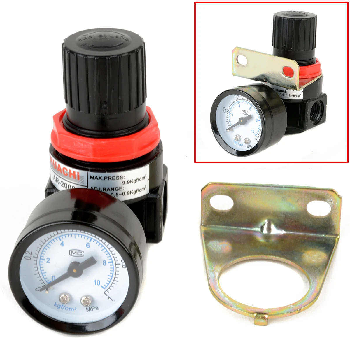

1pc AR2000 Compressor Air Control Pressure Relief Reducing Regulator Regulating Valve With Gauge Mayitr Pneumatic Parts