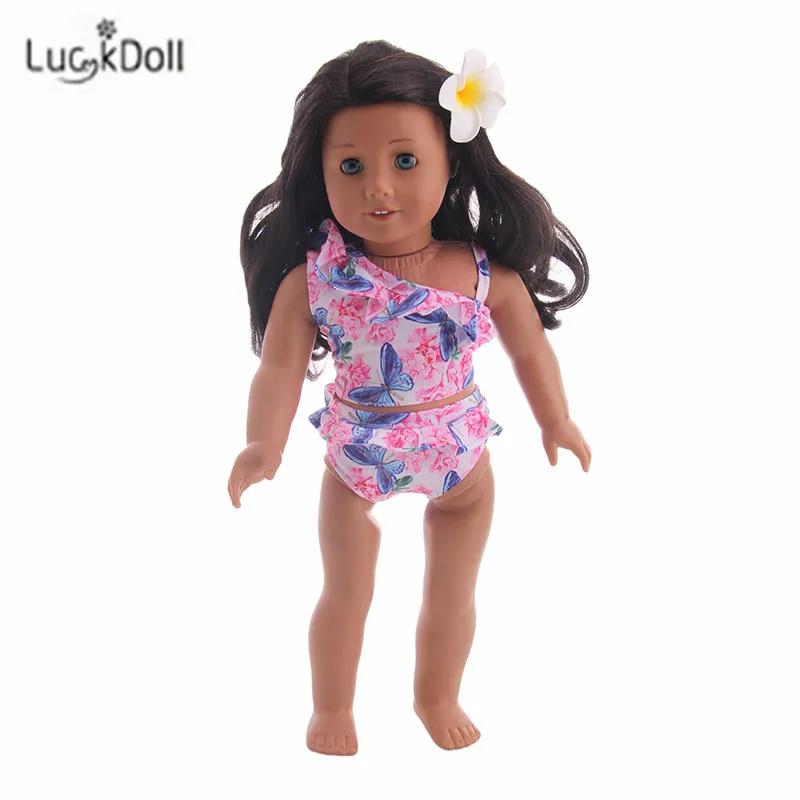 LUCKDOLL Купальник Модный костюм подходит 18 дюймов Американский 43 см Кукла одежда аксессуары, игрушки для девочек, поколение, подарок на день рождения