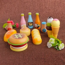 Детские игрушки для ролевых игр, деревянные игрушки в виде мороженого, гамбургера, водяных рыб, маленькие детские кухонные наборы, подарки для детей, gai