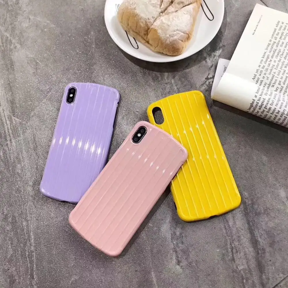 

Simple pure color suitcase The glossy full package following Case for iphone 6 7 8 pule X xR XsMAX