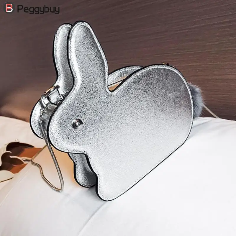 

Women Girls Cute Rabbit Shape Crossbody Shoulder Bags Purse Satchel Messenger Handbag PU Leather Chain Messenger Handbag Mochila