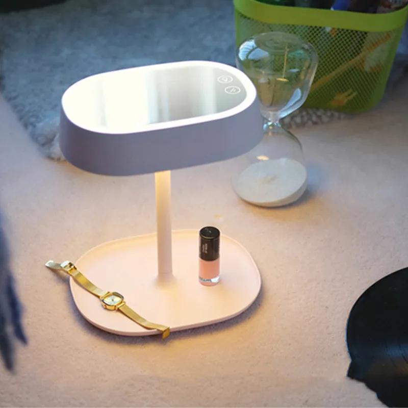 

LED makeup mirror creative charging table lamp Smart storage mirror light Touch dressing table lamp