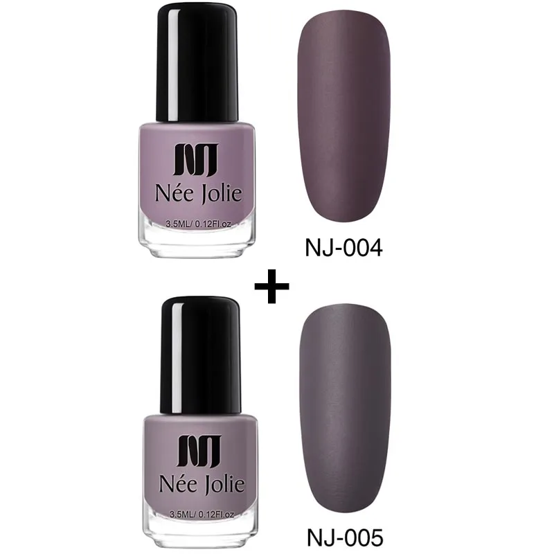 3.5ml 2 bottles set3 Матовый лак для ногтей NEE JOLIE Effetc, черный чистый цвет, розовый лак для ногтей, масляной лак, лак для ногтей, лак для ногтей - Цвет: 3.5ml 2 bottles set3