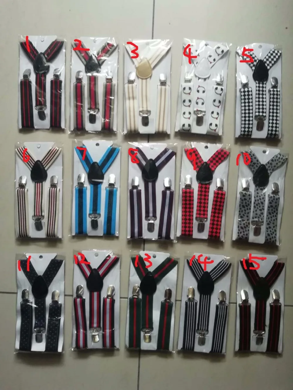 Boys Kids Suspenders Elastic Y-back Adjustable Braces Printed Trousers Clip on