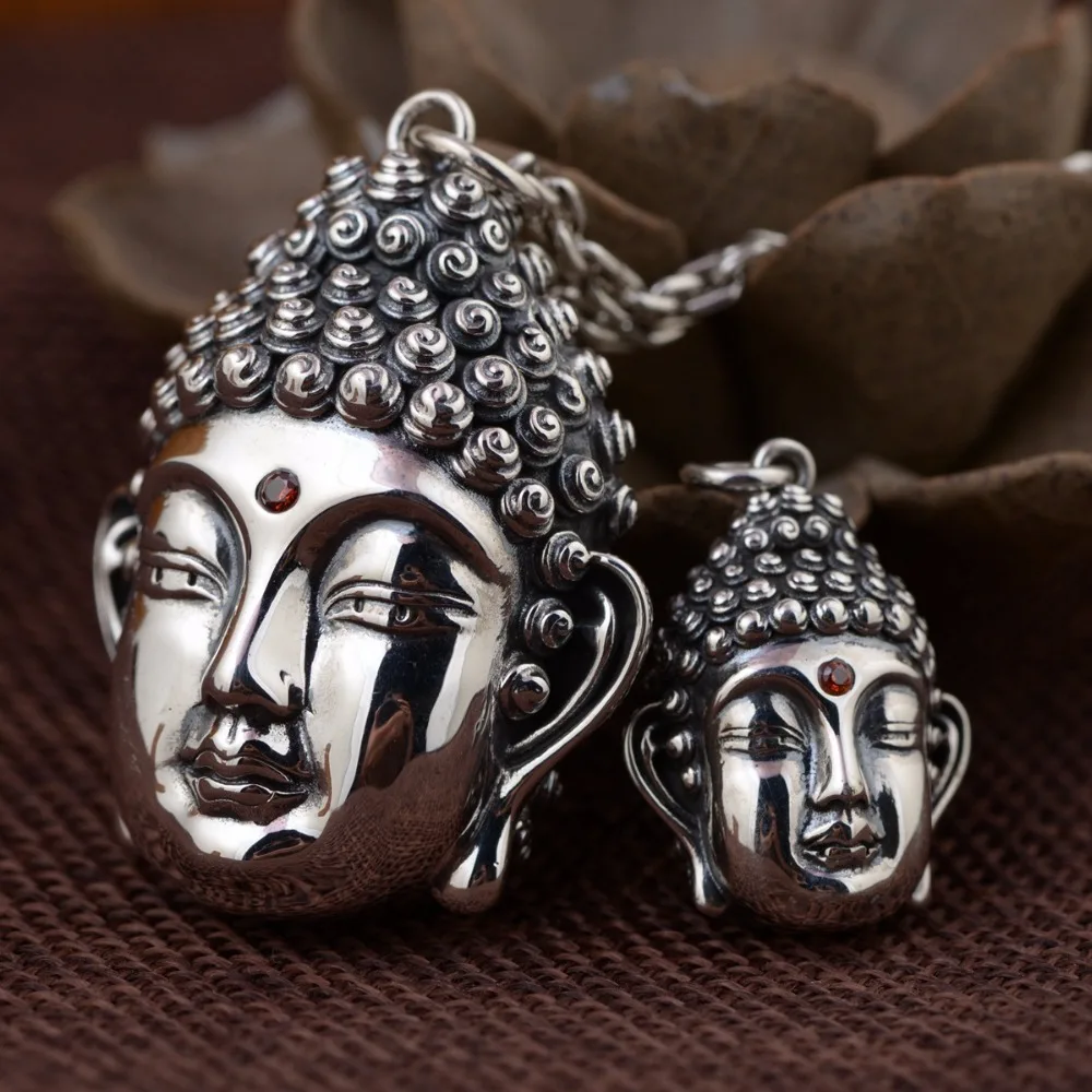 Buy S925 antique style Buddha head pendant Thai silver