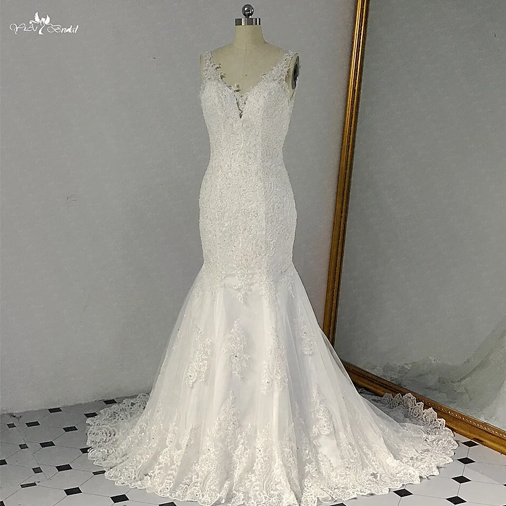 Свадебное платье RSW1467 Robe De Mariee с жемчугом и V образным вырезом|Свадебные платья| |