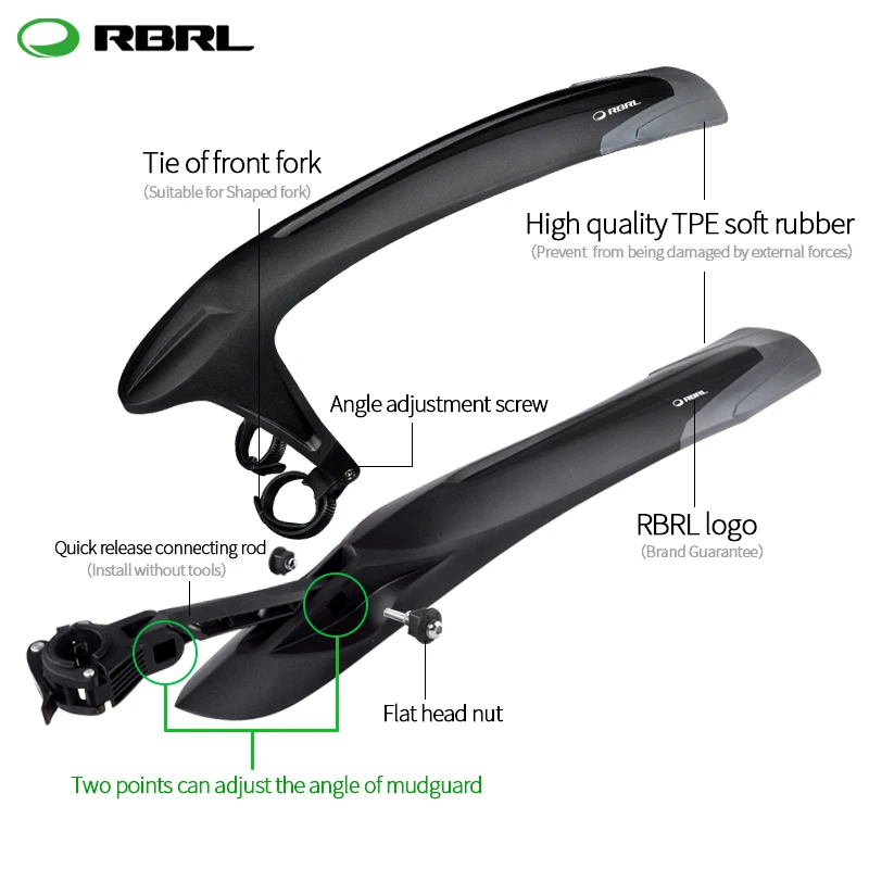 RBRL MTB Mudguard крылья для велосипеда регулируемый велосипедный щиток наборы патент дизайн e-велосипед Крыло Быстрый выпуск 24 26 27,5 29 дюймов