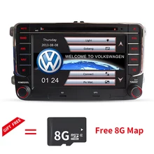 Hot Two Din 7″ Car DVD Player For VW/POLO/PASSAT/Golf/Skoda/Octavia/SEAT/LEON With AM FM Radio GPS BT 1080P Ipod RDS Navitel Map