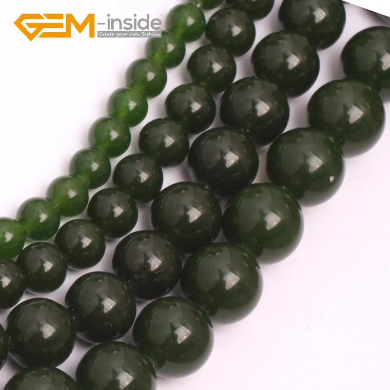 

4-14mm Round Taiwan Green Jades Gem stone Beads For Jewelry Making Beads Strand 15" DIY Wholesale Gem-inside