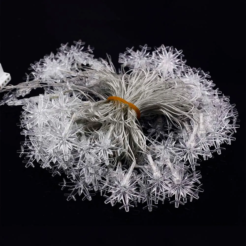 Snow shape led light string Christmas garland led new year decoration outdoor luces de navidad xmas lights 10M 100led AC220V (10)