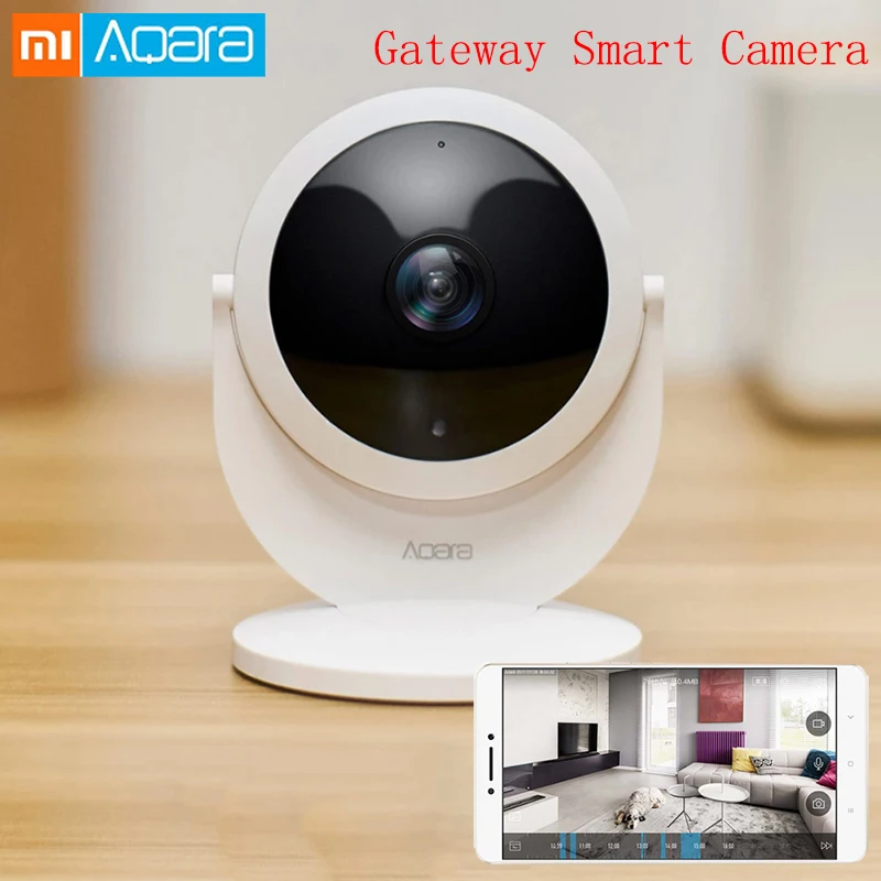 

Xiaomi Aqara Smart IP Cam 1080P HD with Gateway Linkage Alarm 180 Degree Linkage Alarm Remote Control APP