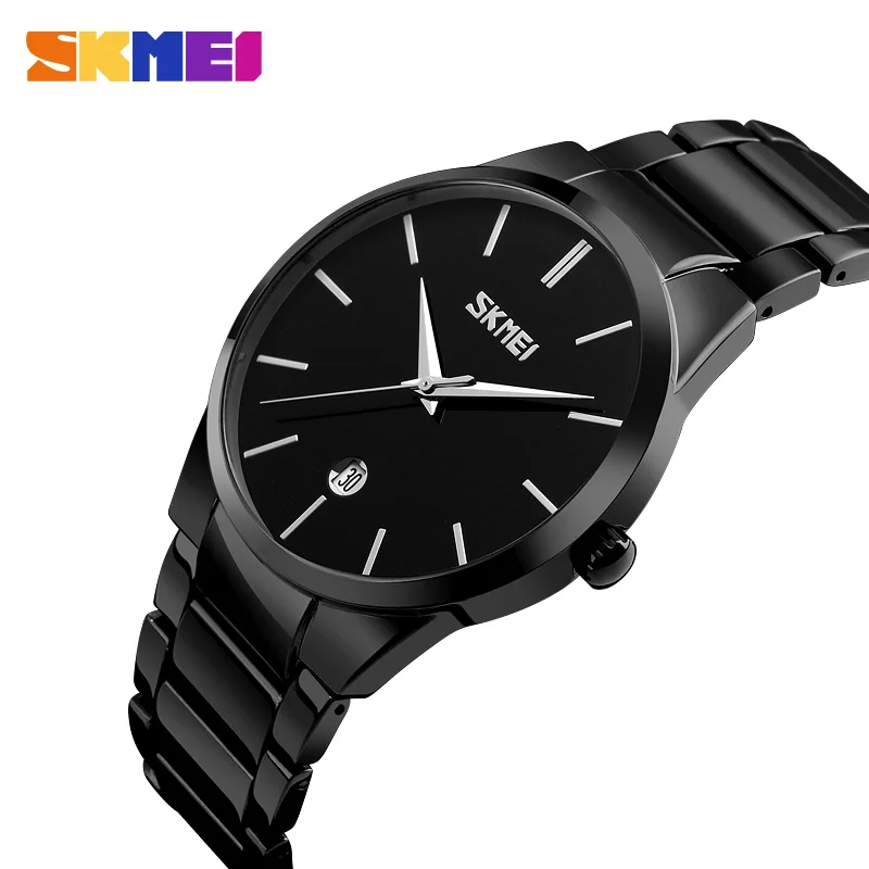 

SKMEI Mens Watches Top Brand Luxury 3Bar Waterproof Calendar Watch Men Alloy Straps Quartz Wristwatches relogio masculino 9140