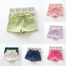 Летние Шорты для девочек; детские юбки; шорты с оборками и бантом; Детские шорты; Модная одежда для девочек; DS9
