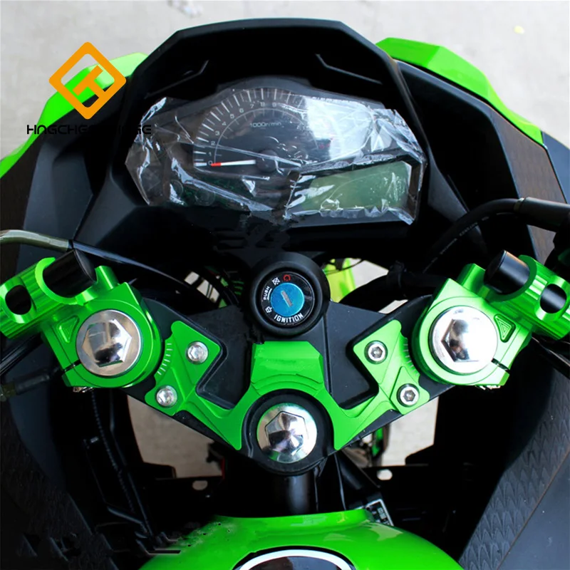 Мотоцикл Гоночный Регулируемый CNC Руль клип на для Kawasaki Ninja 250 300