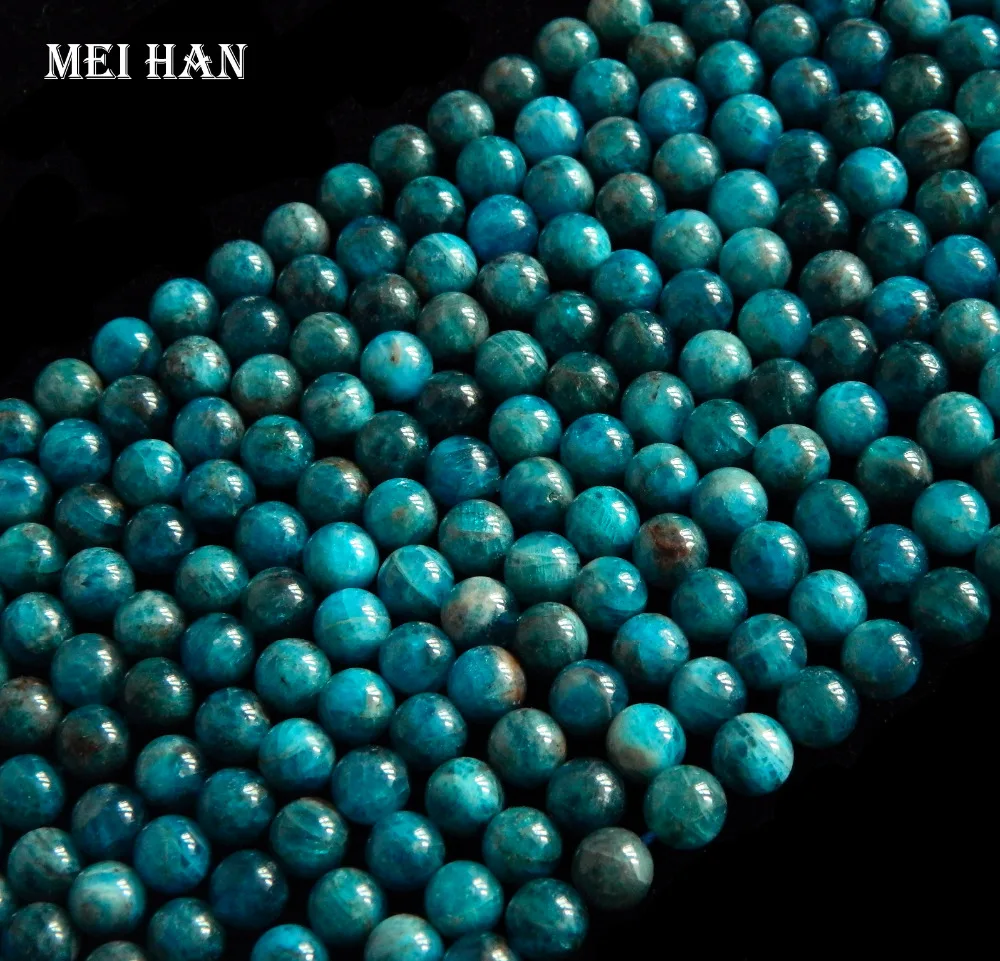 Meihan(2 нити/набор) натуральный экономичный 8 мм Синий Апатит Гладкий Круглый бисер для изготовления ювелирных изделий