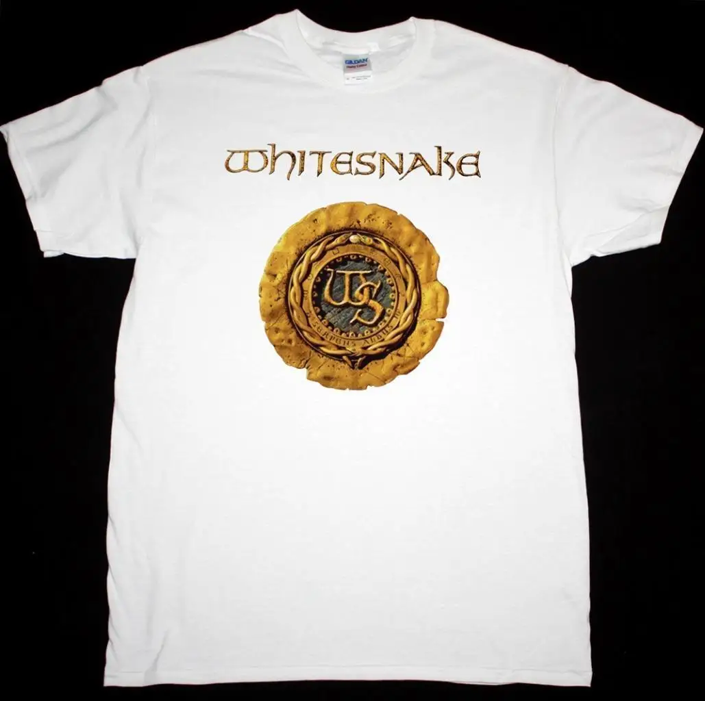 

WHITESNAKE 1987 WHITE T SHIRT DAVID COVERDALE HARD ROCK BAND DEEP PURPLE DIO Printed T-Shirt Summer Men'S Top Tee Plus Size