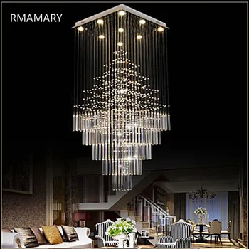 

RMAMARY LED Crystal Ceiling Lights Square Ceiling Lights Lighting Lamps Fixtures AC 100 to 220V Clear K9 Crystal Free shipping