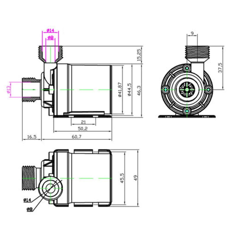 DC 12 V/24 V 800L/ч бесщеточный двигатель погружной водяной насос Электрический термостойкий