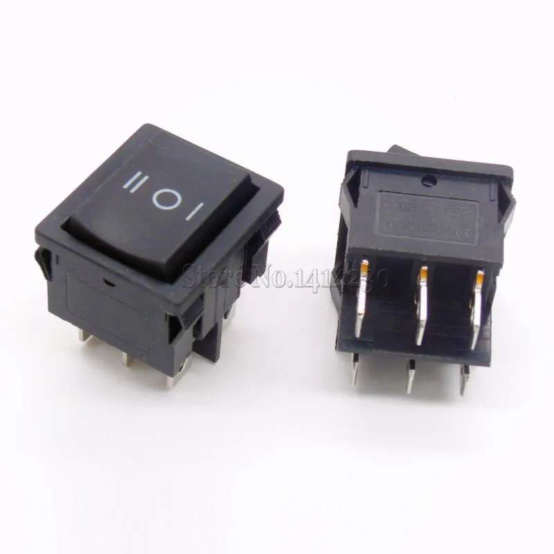 KCD5 21X24mm 21*24mm 6 Pin 3 положения 6A/12A 250VAC ВКЛ ВЫКЛ SPDT оснастки в черный кулисный