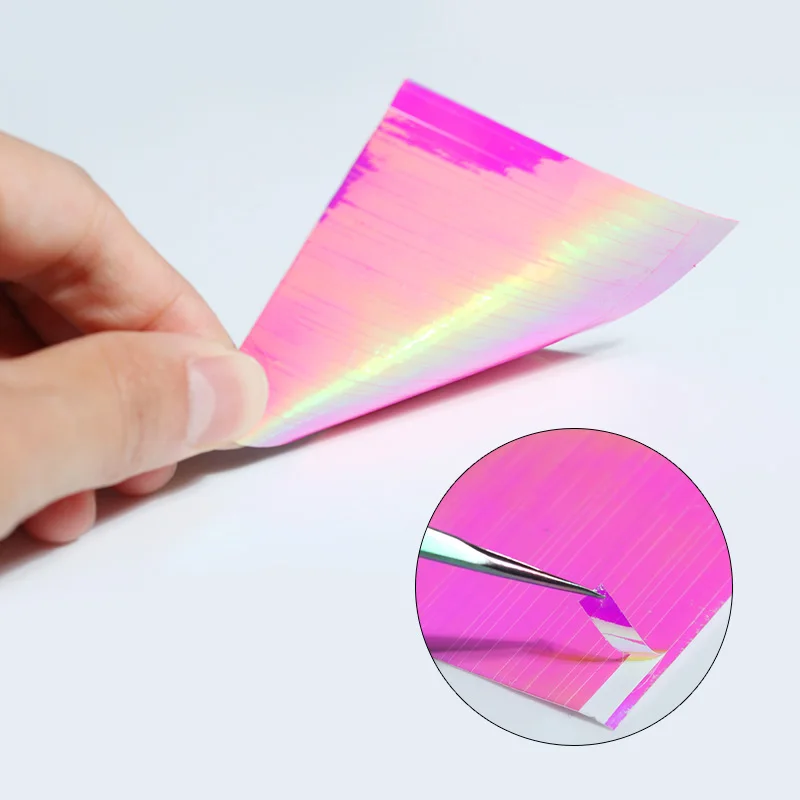 BORN PRETTY Holo 3D стикер для ногтей, Полоска, клей, ультра тонкая Лазерная линия, фольга для ногтей, конфетная наклейка, 12/6 листов на выбор