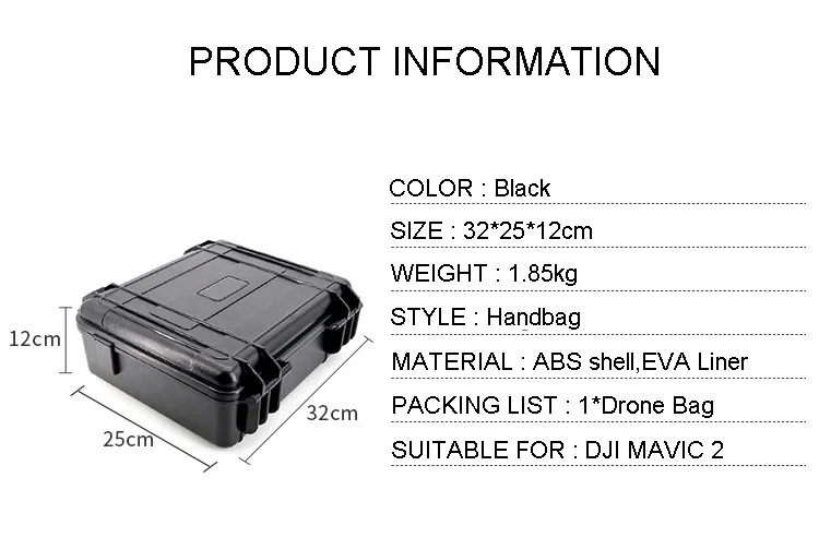 Профессиональный DJI Mavic 2 сумки для дрона Водонепроницаемый EVA PU Жесткий пластиковый Чехол для переноски дрона DJI spark для DJI Mavic 2 Pro Zoom Drone