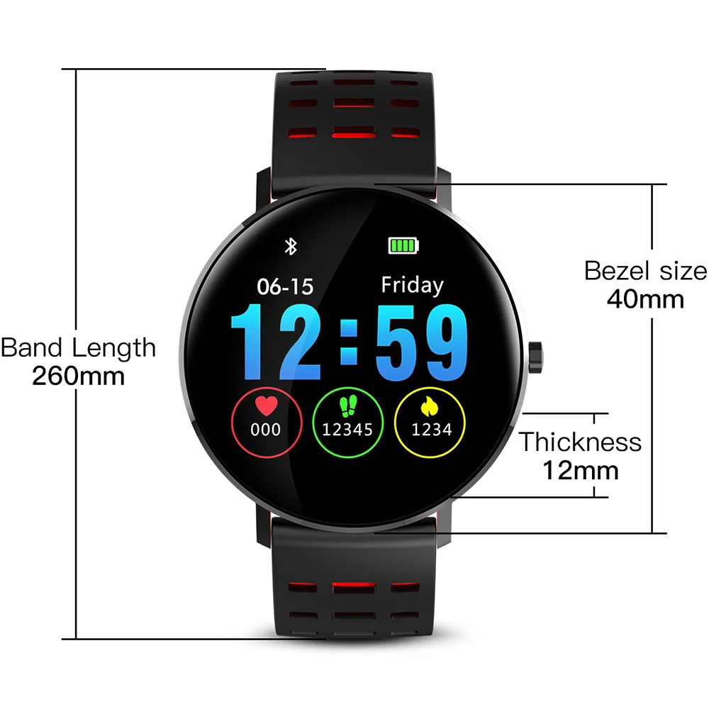 Makibes L6 Smart Watch DIY Watch Screen Call/Message Reminder IP68 Waterproof 1.22\