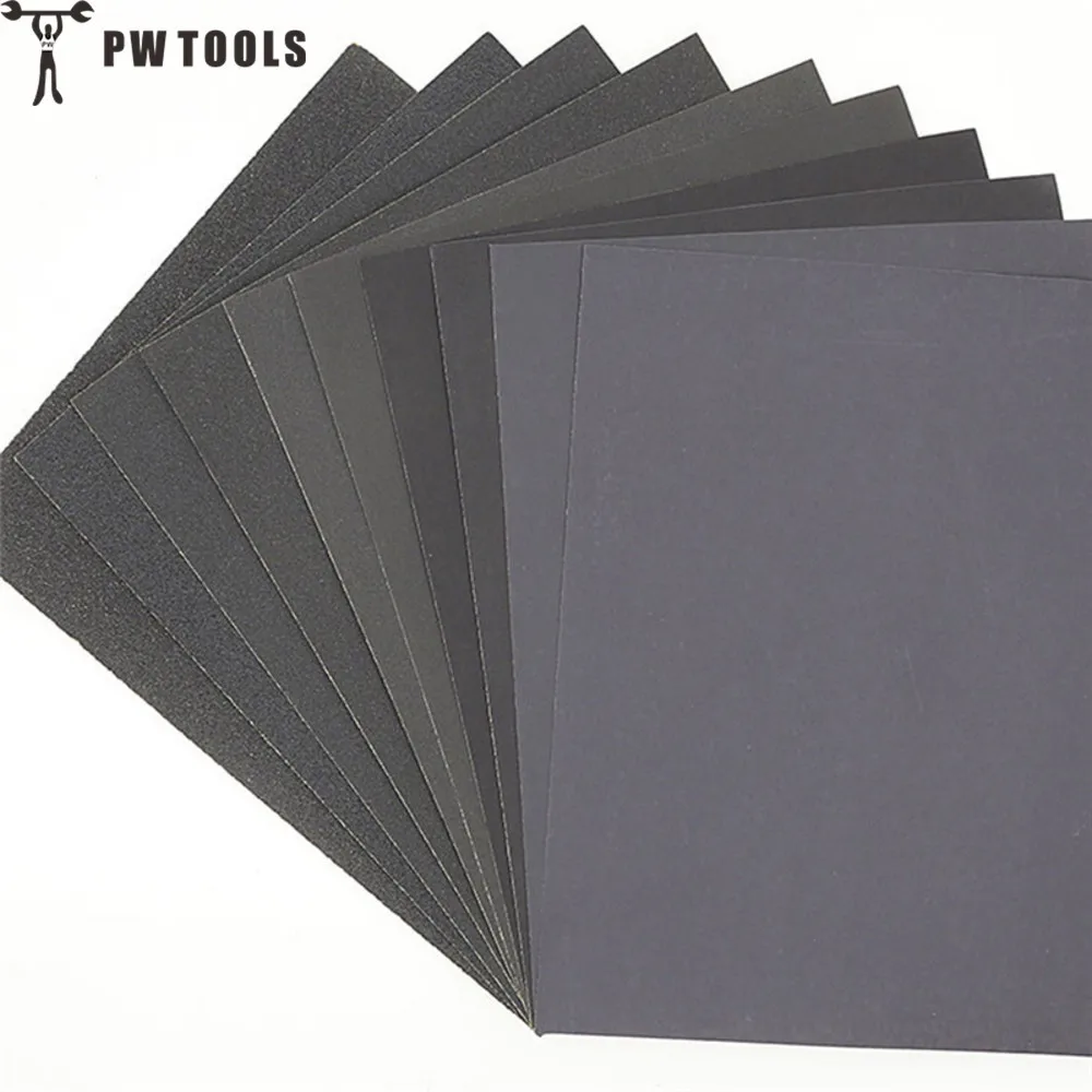 PWTOOLS 5pcs Superfine Sandpaper Brushed Water Sanding Paper Polishing
